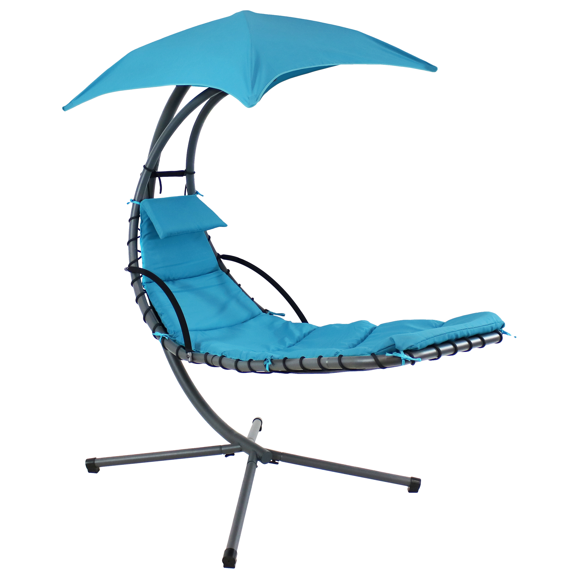 Sunnydaze Decor, Floating Chaise Lounge Chair with Umbrella - Teal, Color Teal, Capacity 265 lb, Material Steel, Model# HH-FLC-Teal